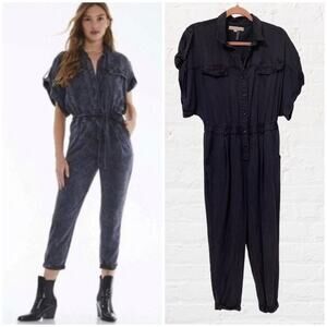 Young Fabulous and Broke Graylin Jumpsuit Dark Navy Short Dolman Sleeves